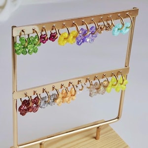 Earring Flower, Stainless Steel Hoop for Women and Children