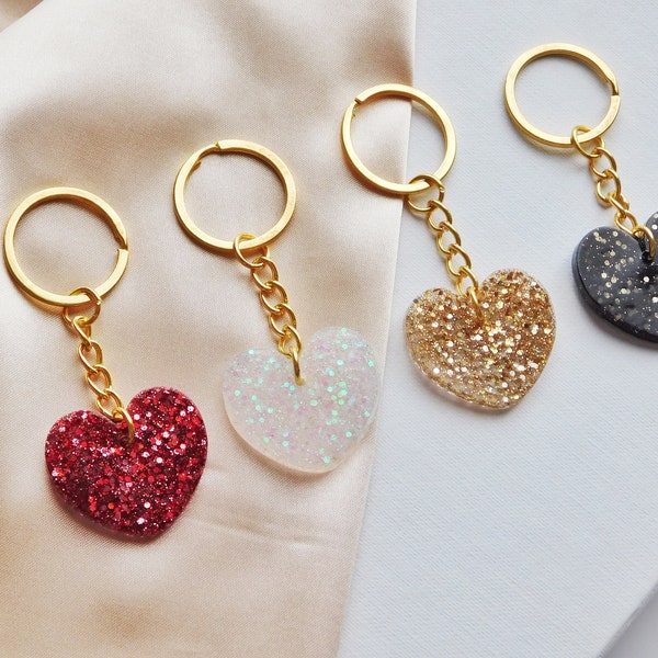 Porte clé Coeur à Paillettes, Idée cadeau pour Femme