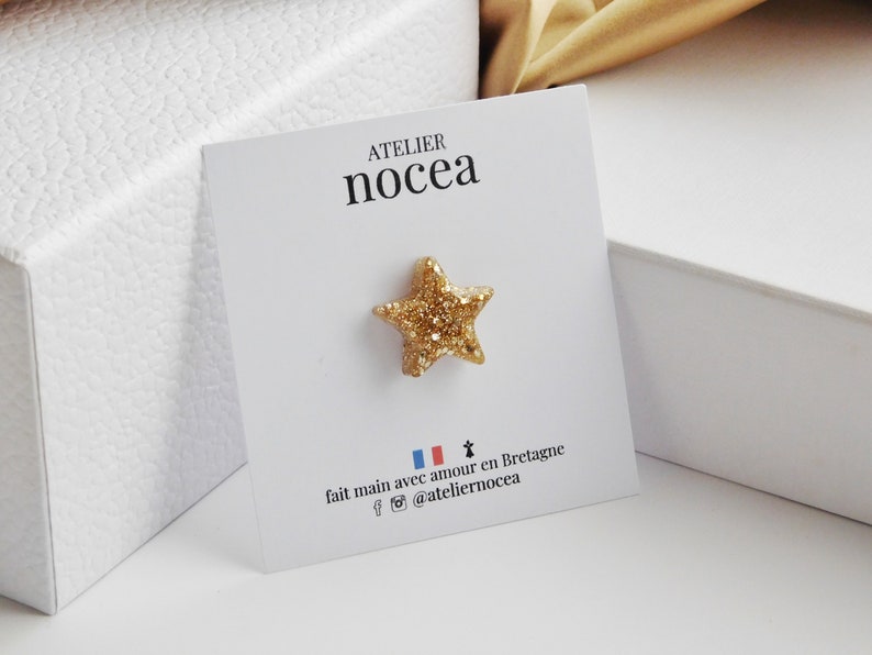 Pin's étoile à Paillettes en Résine pour Femme, Broche et Badge à offrir image 3