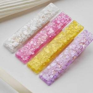 Resin Hair clip with Glitter, Budget Gift Idea, Hair Accessory for Woman image 9