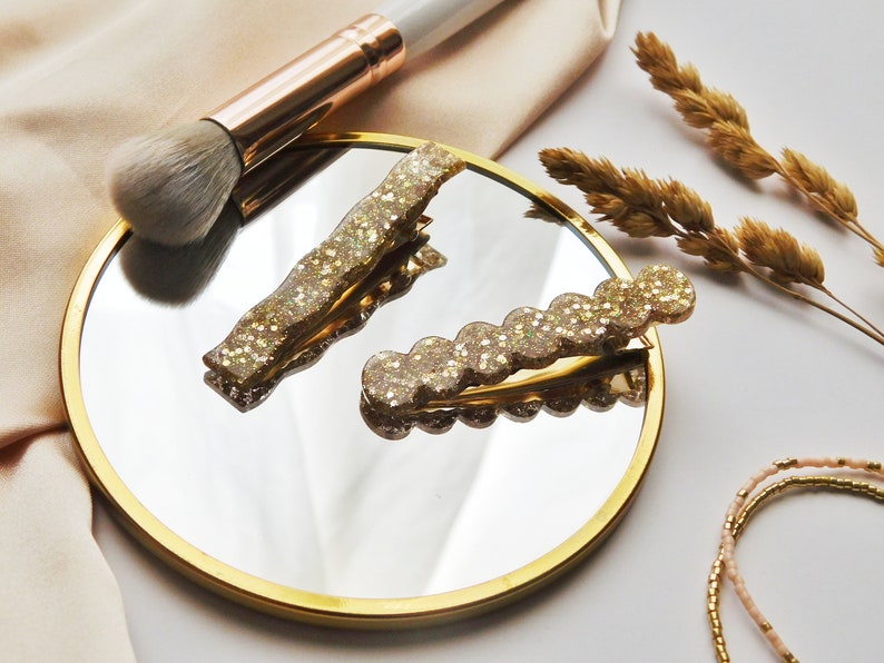 Barrette Résine à paillettes pour les cheveux, Pince crocodile pour Femme et Enfant, Idée cadeau petit budget image 8