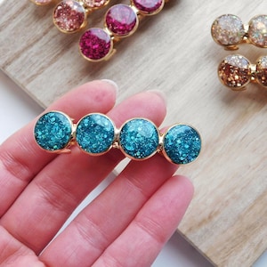 Barrette Résine à paillettes pour les cheveux, Pince pour Femme et Enfant, Idée cadeau petit budget image 3