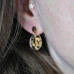 Boucle d'oreille pendante en Résine et Acier Inoxydable pour Femme, Boucle d'oreille personnalisable image 3