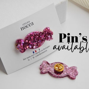 Barrette Bonbon à paillettes en Résine, Pince crocodile pour Femme et Enfant, Idée cadeau Noel petit budget image 9