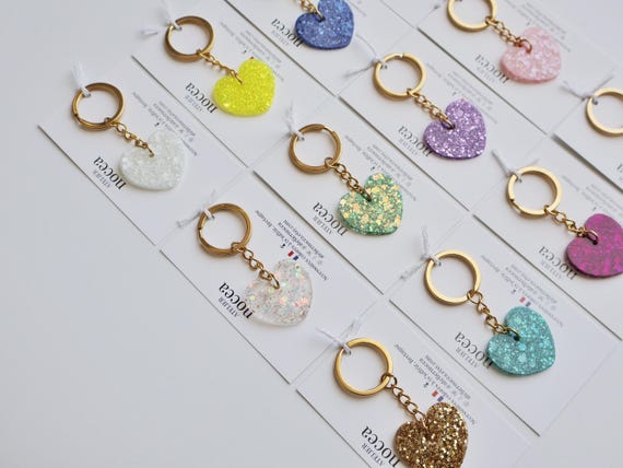 LCHULLE Porte-Clés à Paillettes en Forme de Cœur Pendentif Bling Strass Cristal pour Sacs, Valises, Sacs à Dos Accessoires