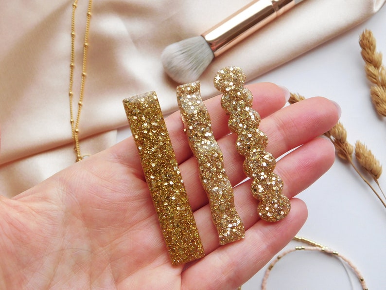 Barrette Résine à paillettes pour les cheveux, Pince crocodile pour Femme et Enfant, Idée cadeau petit budget image 6