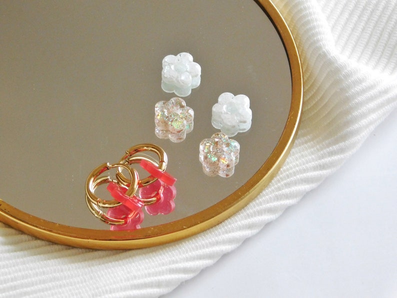 Flowers for Creole in Resin, Interchangeable for Earrings image 9