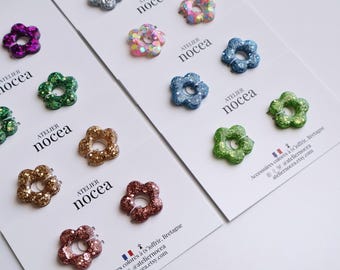 Flowers for Creole in Resin, Interchangeable for Earrings