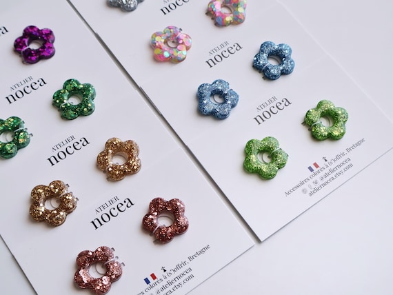 Moule De Boucle D'oreille Fleur En Silicone De 15 Mm : Forme De Résine Brillante - France