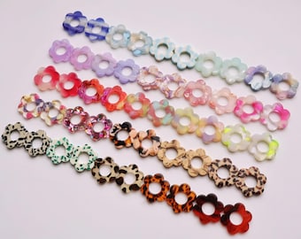 Boucles d'oreilles Fleur avec Pampilles, Créoles en Acier Inoxydable pour Femme