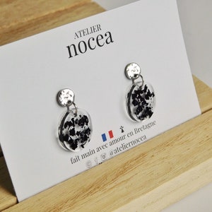 Boucle d'oreille pendante en Résine et Acier Inoxydable pour Femme, Boucle d'oreille personnalisable image 9