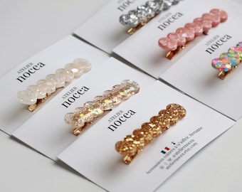Fermaglio per capelli in resina glitterata, clip a coccodrillo per donne e bambini, idea regalo economica