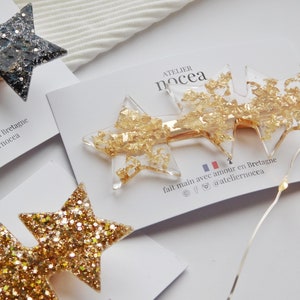 Barrette étoile à paillettes, Pince crocodile pour Femme et Enfant, Idée cadeau petit budget image 5