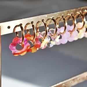 Orecchini Pendenti In Acrilico Retrò – Cerchio Ovale Geometrico – Minimalisti E Ipoallergenici – Donna