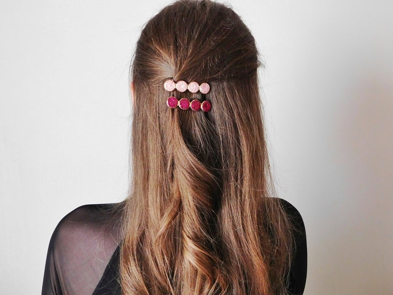 Barrette Résine à paillettes pour les cheveux, Pince pour Femme et Enfant, Idée cadeau petit budget image 5