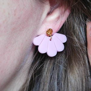 Boucle d'oreille pendante Coquillage en Résine et Acier Inoxydable pour Femme, Boucle d'oreille personnalisable image 3