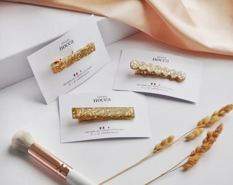 Barrette Résine à paillettes pour les cheveux, Pince crocodile pour Femme et Enfant, Idée cadeau petit budget