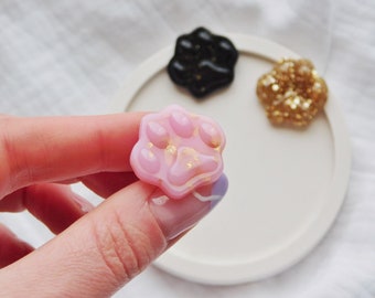 Glitter Resin Cat Paw Pin, Gift for Cat Lovers