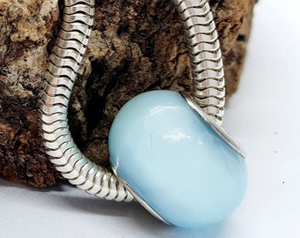 Murano Glass Cloudy Blue Spacer Bead