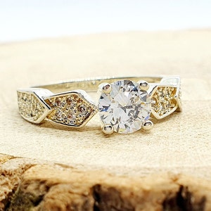 Cathedral Set Cubic Zirconia Ring