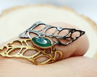 2 Tone Leaf Design Ring
