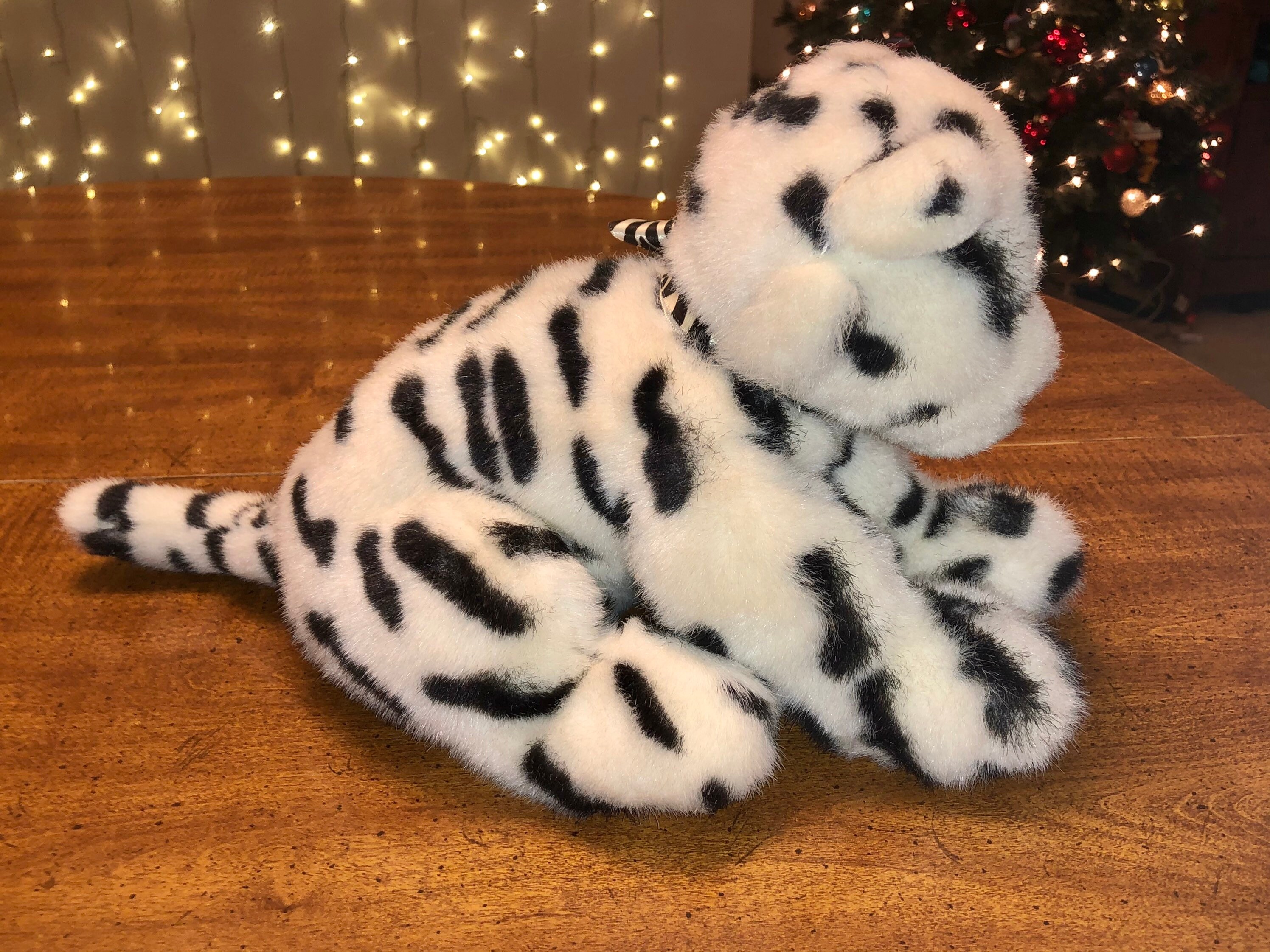 Vintage 1990s Gund 9 White Tiger Plushie Leika original bow Etsy
