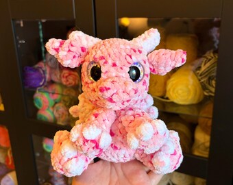 Girly Pink Crocheted Dragon Plushie