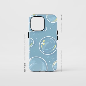 Bubble Muster iPhone Hülle, klare abstrakte Design Handyhülle, Spaß und Trendy Schutzhülle für alle Modelle, Türkis Pool Iphone Hülle