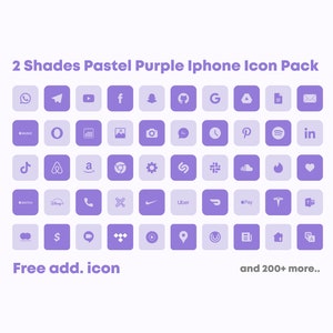 Pastel purple tone iOS15 Icon Pack  | soft purple iPhone  icon | Free additional icon upon request | Minimal pink icon | pastel tone icon