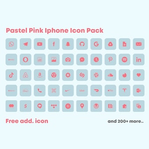 Pastel Pink iOS15 Icon Pack  | Pink Social Media Phone IOS14 | Free additional icon upon request | Minimal Icon pack | soft pink tone icon