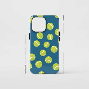 Custodia per iPhone con motivo tennis sportivo carino, cover per telefono con estetica old money, design tennis vintage per iPhone 16 15 14 13 Pro Max