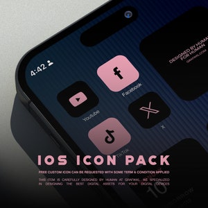 Super Dark Mode Black Pink iOS17 Icon Pack, Pink iPhone15 Icon, Free additional icon upon request, Minimal Pink Icon pack, Barbie Theme Icon