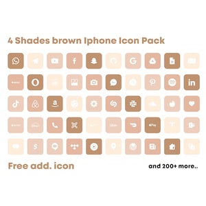 4 shades Earth tone iOS15 Icon Pack  | pastel iPhone IOS15 icon | Free additional icon upon request | Minimal pink icon | pastel tone icon