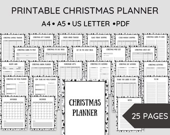 Christmas Planner Printable, Printable Holidays Planner, Xmas Planner, Christmas To Do List, Gift Budget Planner, PDF, A4, A5, US Letter