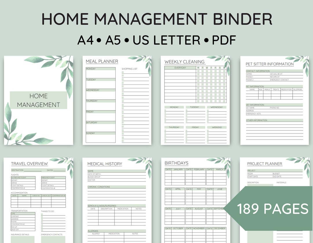 Printable Life Planner Bundle, Printable Home Management Binder ...