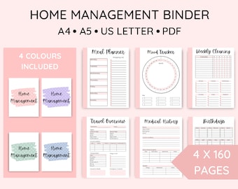 Printable Home Management Binder, Printable Life Planner Bundle, Ultimate Life Planner Kit, Household Binder, PDF, A4, A5, US Letter