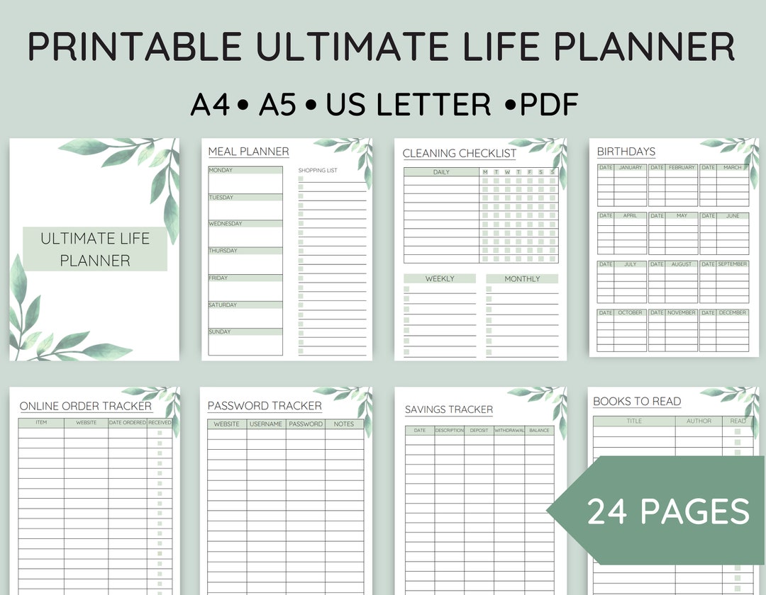 Printable Life Planner Bundle, Printable Home Management Binder ...