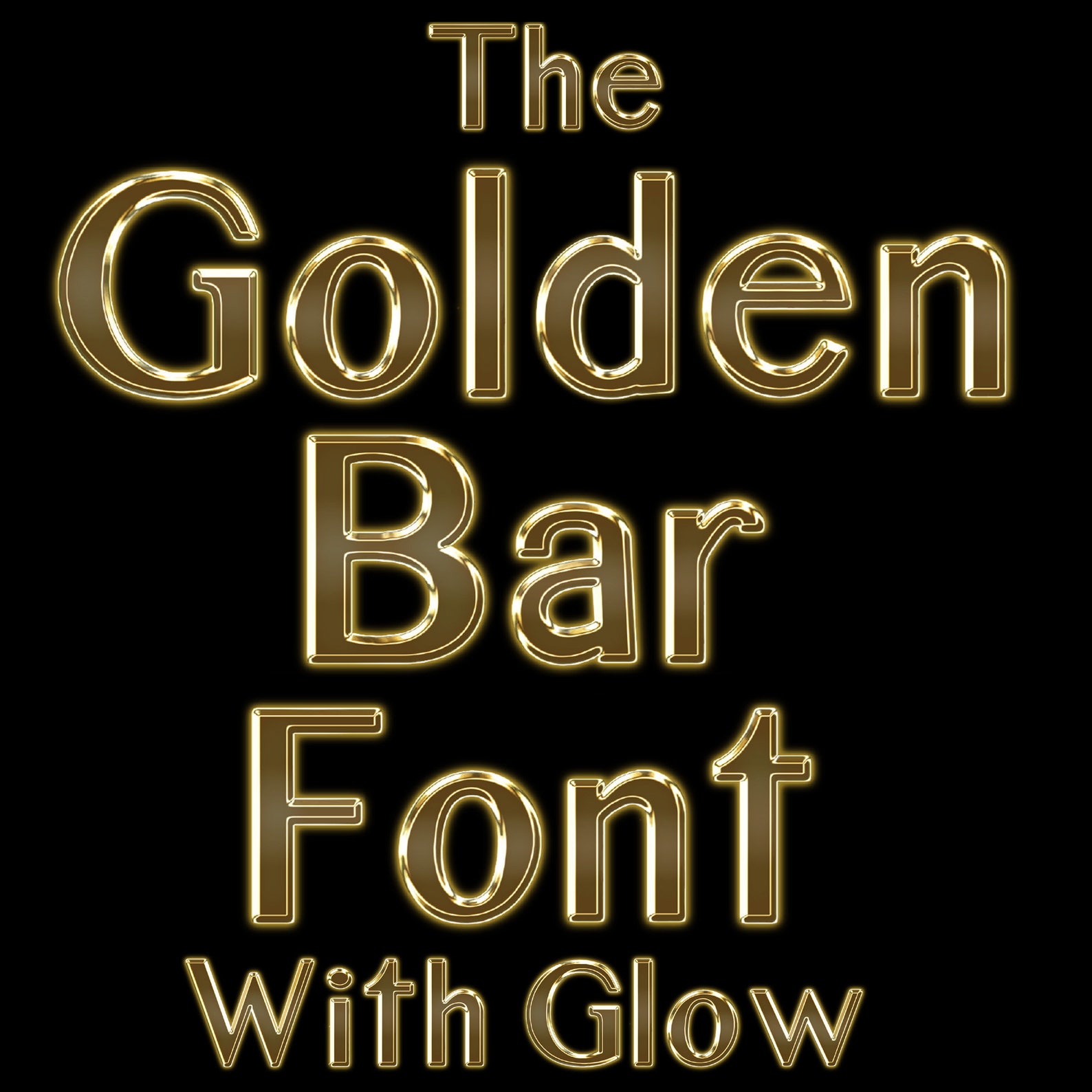 The Golden Bar Font With Glow OTF PNG Transparent Etsy