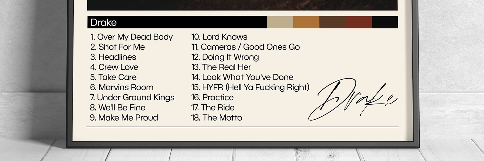Drake Posters / Take Care Poster / Take Care Tracklist