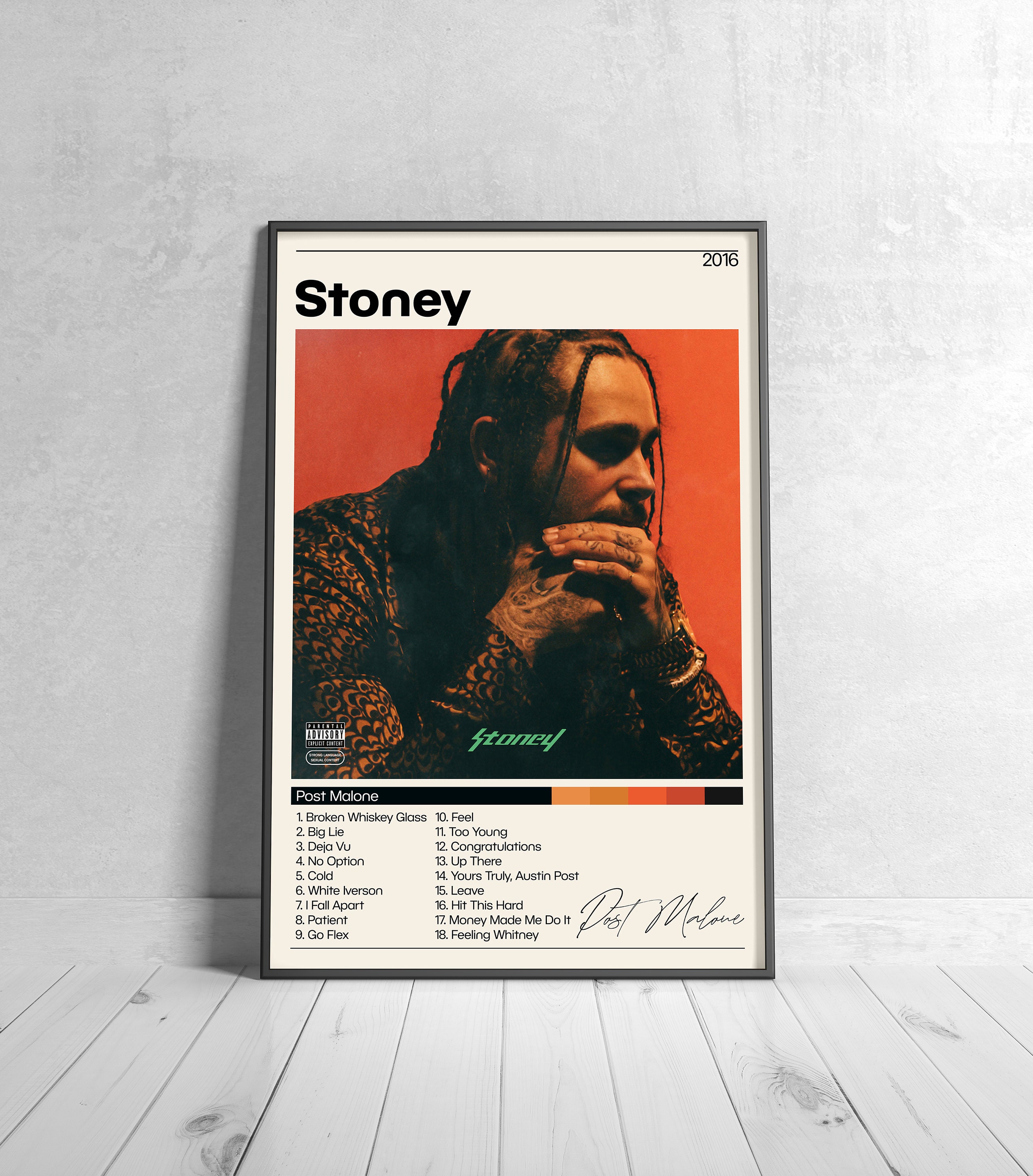 Post Malone Poster Stoney Poster Post Malone Tracklist | Etsy