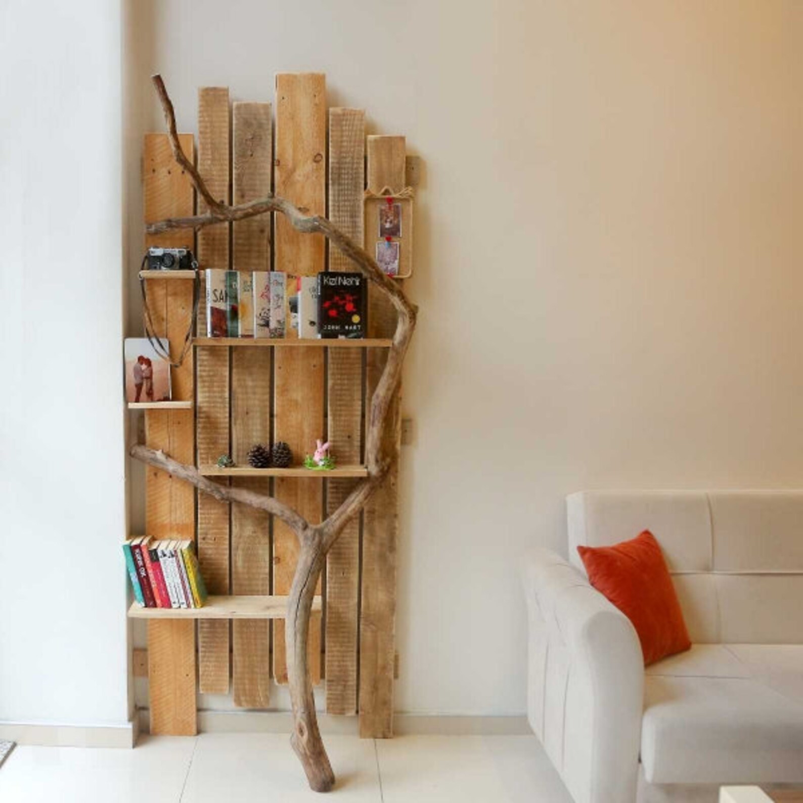 Booksheld Tree Decorated with Design Floor Lamp Bookcase with Etsy