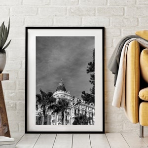 Carlton Hotel, Cannes, French Riviera, South France, Black and White Photography, Black and White Print, Photograph, Print,