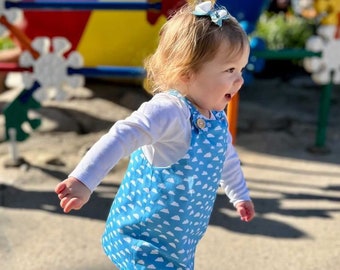 The Andy’s Bedroom Cloud Print Dungaree Dress