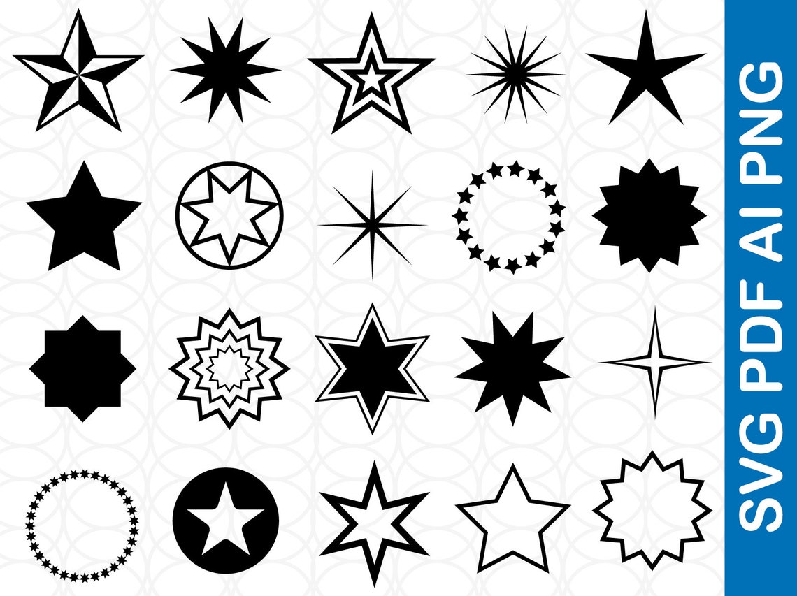 Sterne Svg Bundle Stern Umriss Svg Stern Svg Stern | Etsy