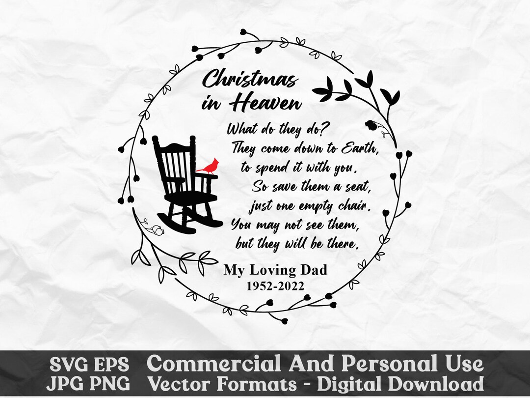 Christmas in Heaven Svg, in Loving Memory Svg, Rip Svg, Save Them a