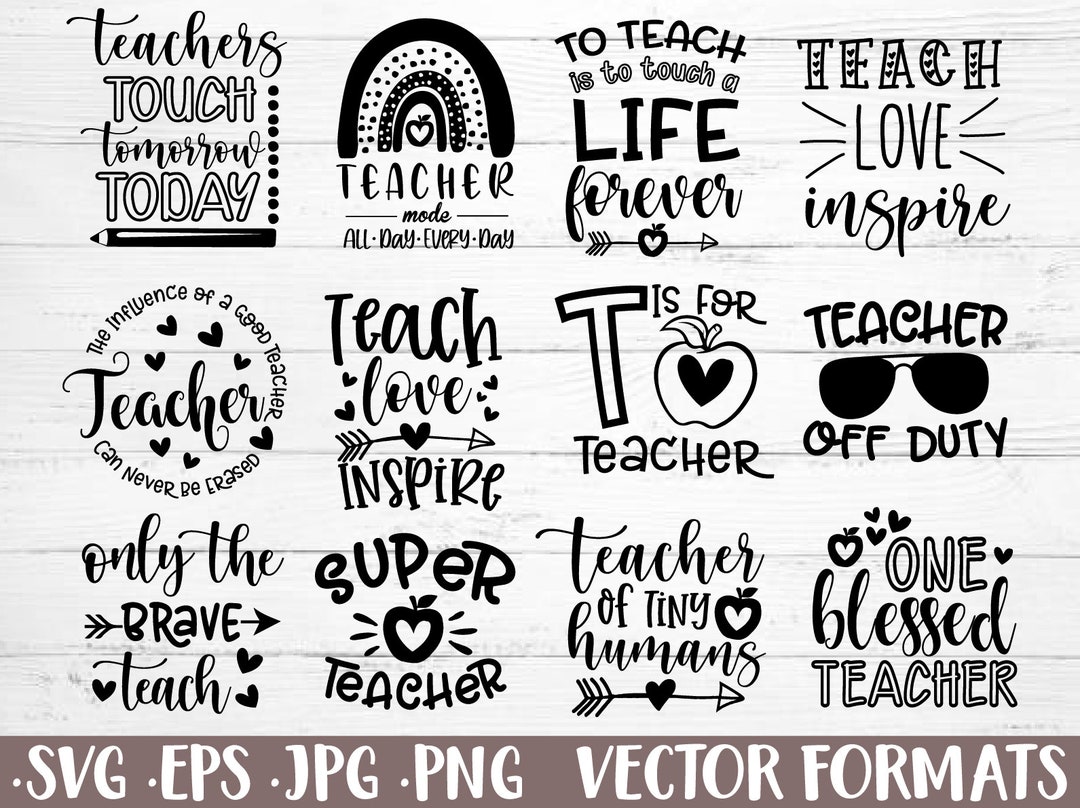 Teacher Svg Bundle, Teacher Svg, School Svg, Teacher Shirt Svg, Back to ...