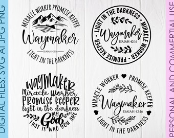Waymaker SVG Bundle, Miracle Worker, Religious Faith (Digital Files)