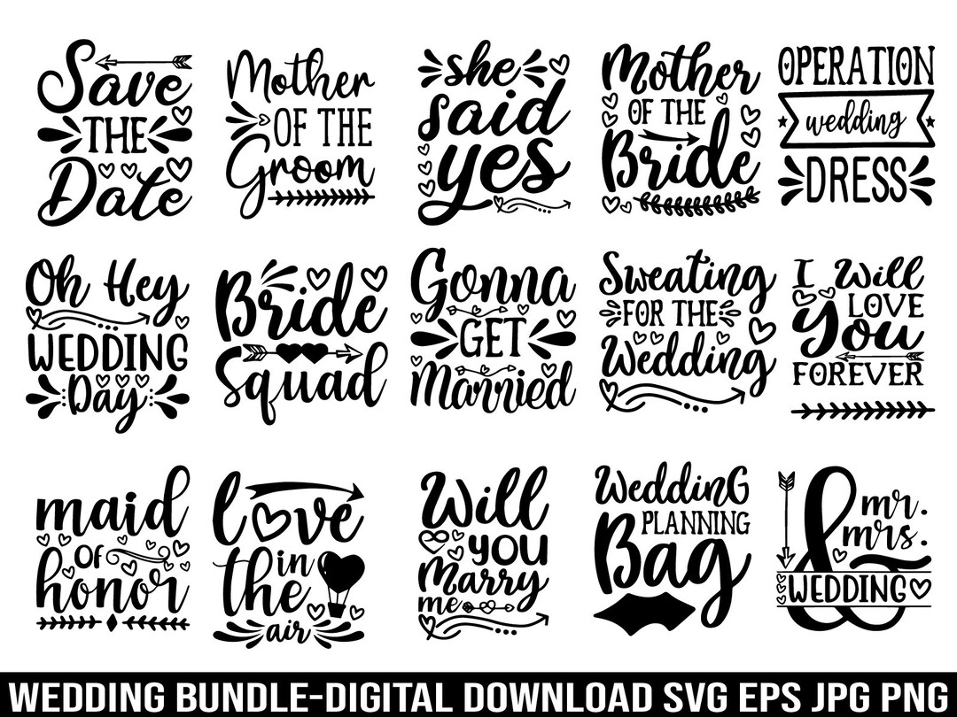 Wedding SVG Bundle, Wedding SVG, Ring SVG, Bride Svg, Groom Svg ...