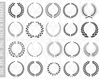 Lorbeerkranz svg bundle, Kranz svg Bündel, Kreis svg Bündel, Blumenkranz svg, Hochzeitskranz svg, Kranz Monogramm svg, Kreis Rahmen