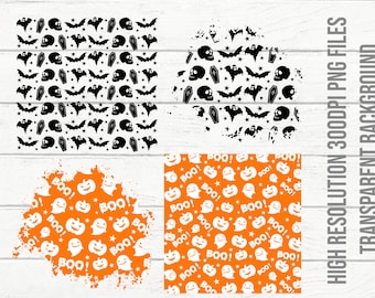 Halloween Pattern SVG, Pumpkin, Spider, Bat Backgrounds (Digital Download)
